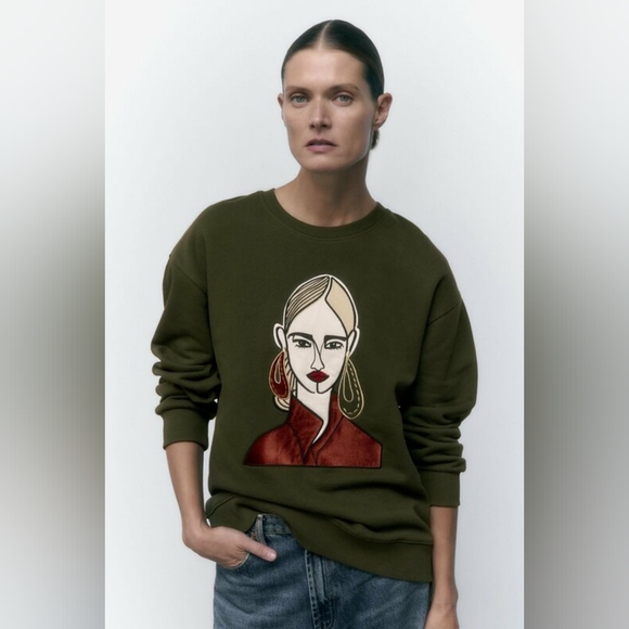 New Zara Embordied Sweater - 1165/569 - Picture 2 of 3